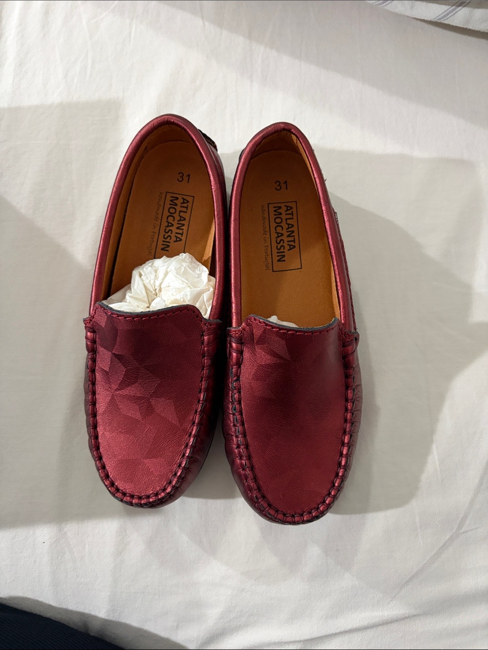 Atlanta Mocassin Red Maroon Slip-On Loafers